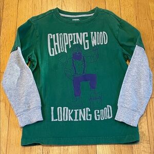 Gymboree Green and Gray Long Sleeve Tee